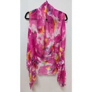 Accents by Lavello Pink Floral Vest Scarf